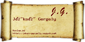 Jáksó Gergely névjegykártya